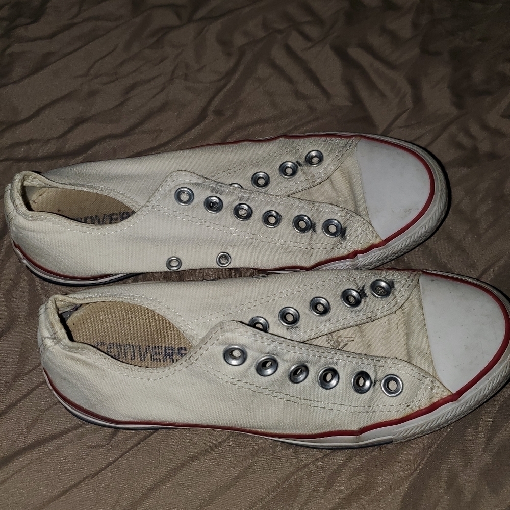 WHITE Chuck Taylor converse.